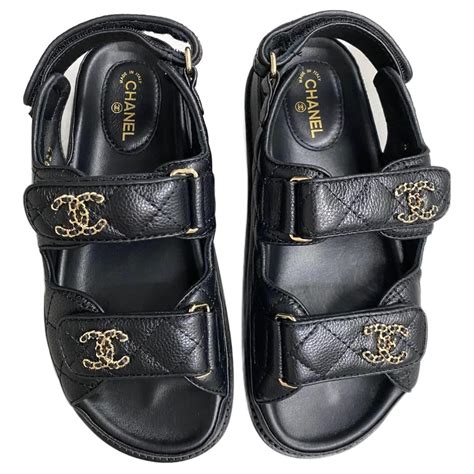 chanel velcro sandals|chanel velcro dad sandals.